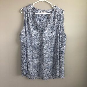 Dalia Navy and White Patterned Blouse